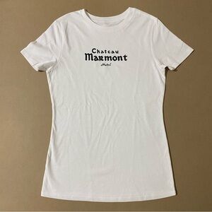 Super cute and flattering Chateau Marmont Hotel white baby T-shirt